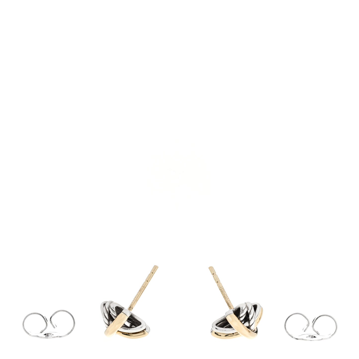Sterling Silver 18K Yellow Gold Crossover Stud Earrings