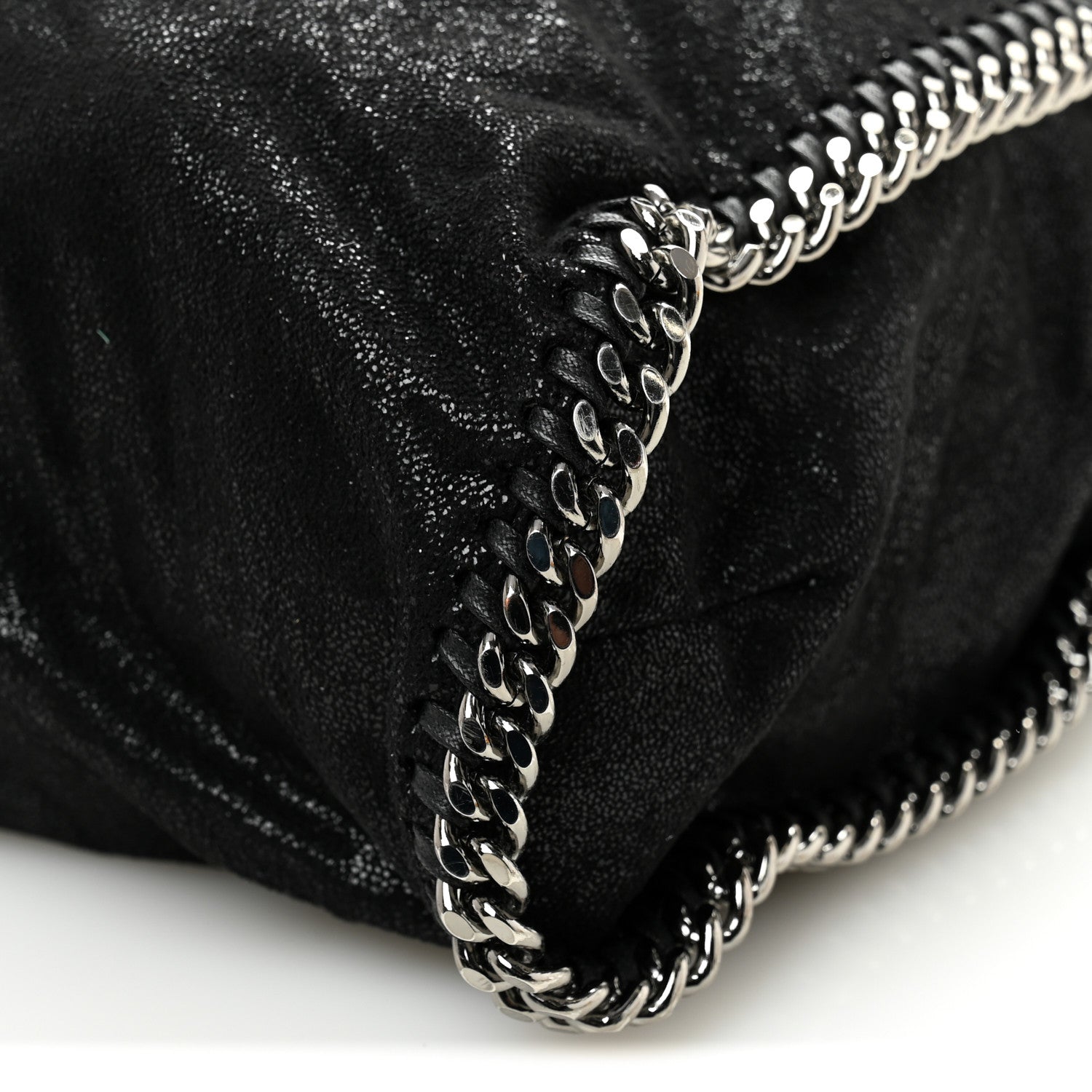 Stella McCartney Metallic Shaggy Deer Falabella Fold Over Tote  Black 11 of 11