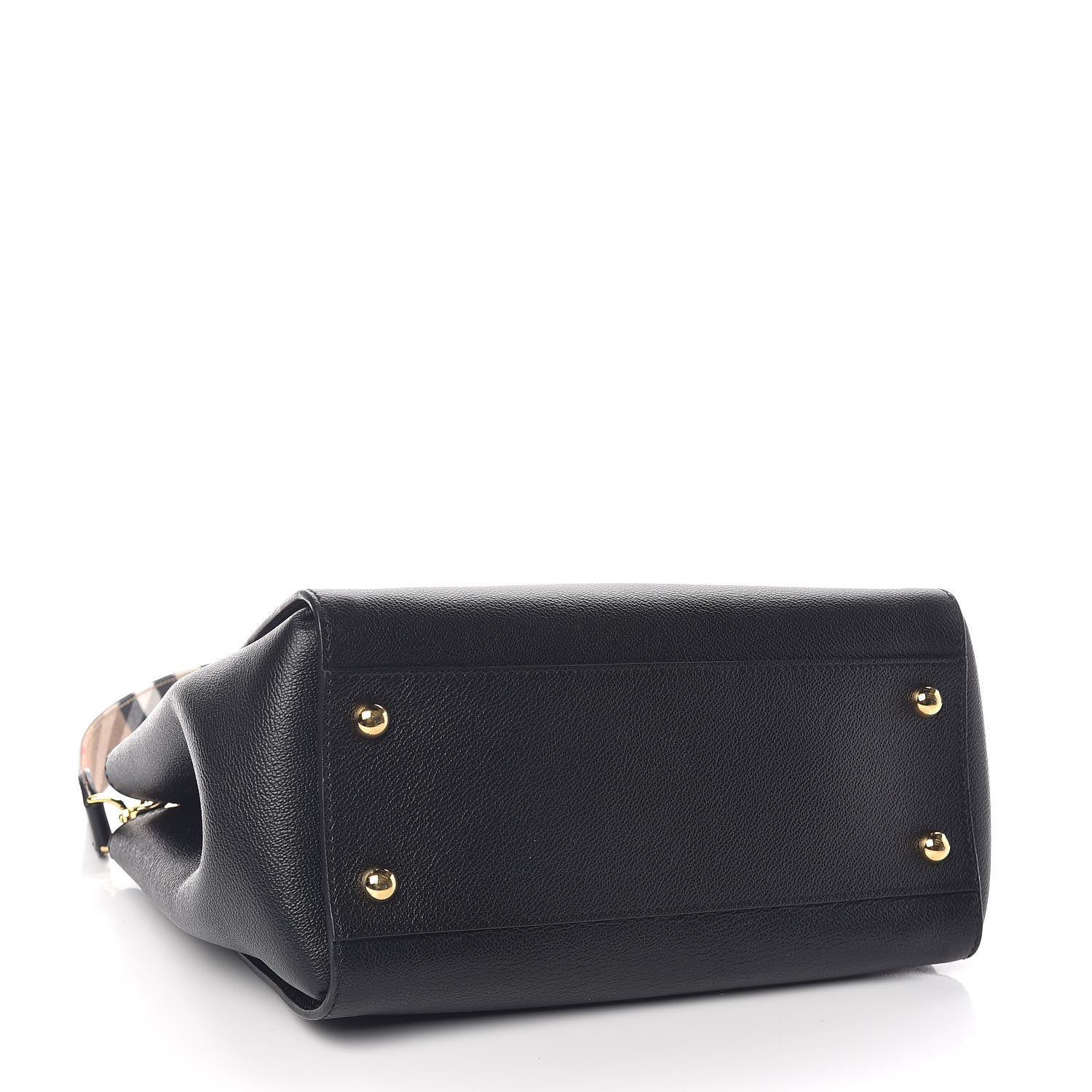 Burberry Soft Grain Calfskin Medium Buckle Tote Black 4 of 10