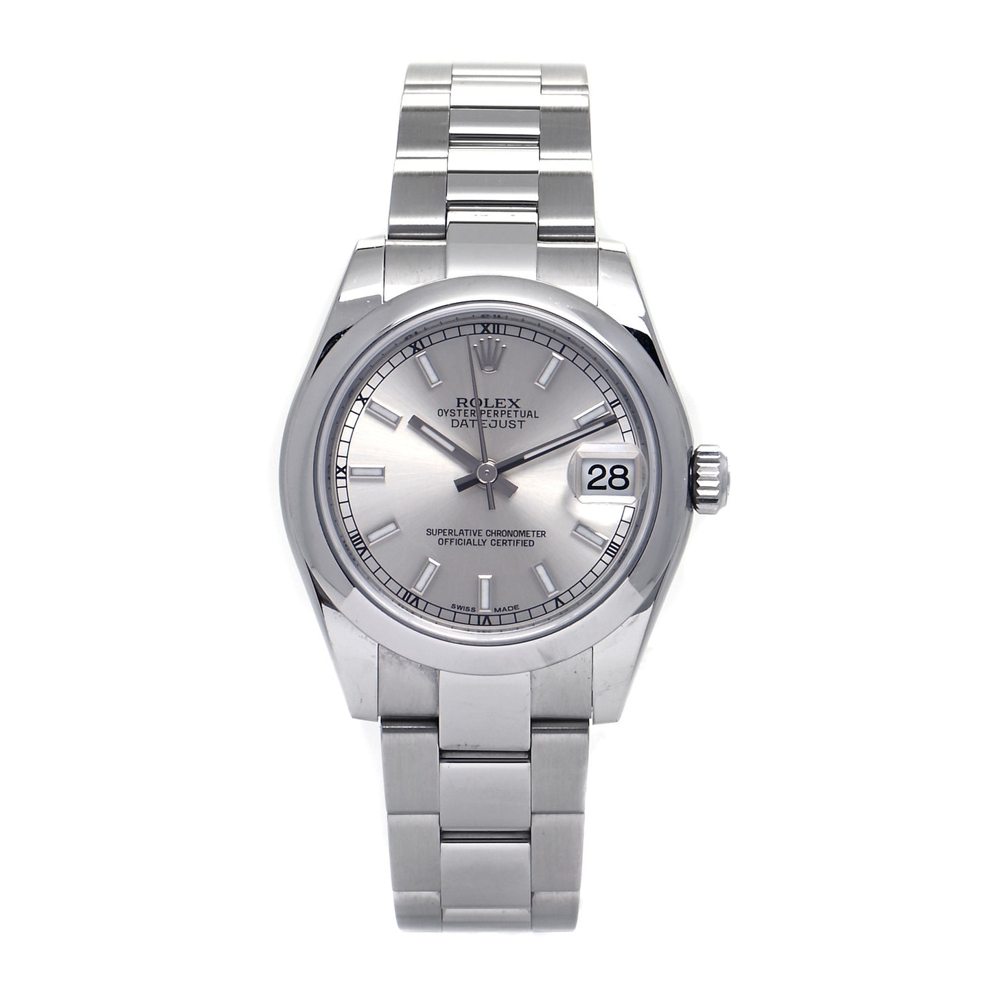 Stainless Steel 31mm Oyster Perpetual Datejust Watch Silver 178240