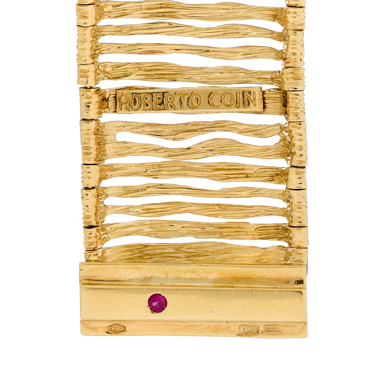 Roberto Coin 18K Yellow Gold Ruby Elephant Skin Bracelet 3 of 3