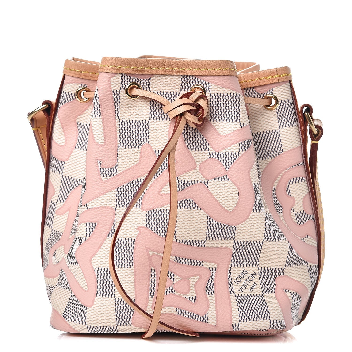 Louis Vuitton Damier Azur Tahitienne Nano Noe Rose Ballerine 1 of 7