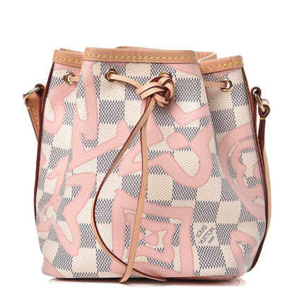 Louis Vuitton Damier Azur Tahitienne Nano Noe Rose Ballerine 1 of 7