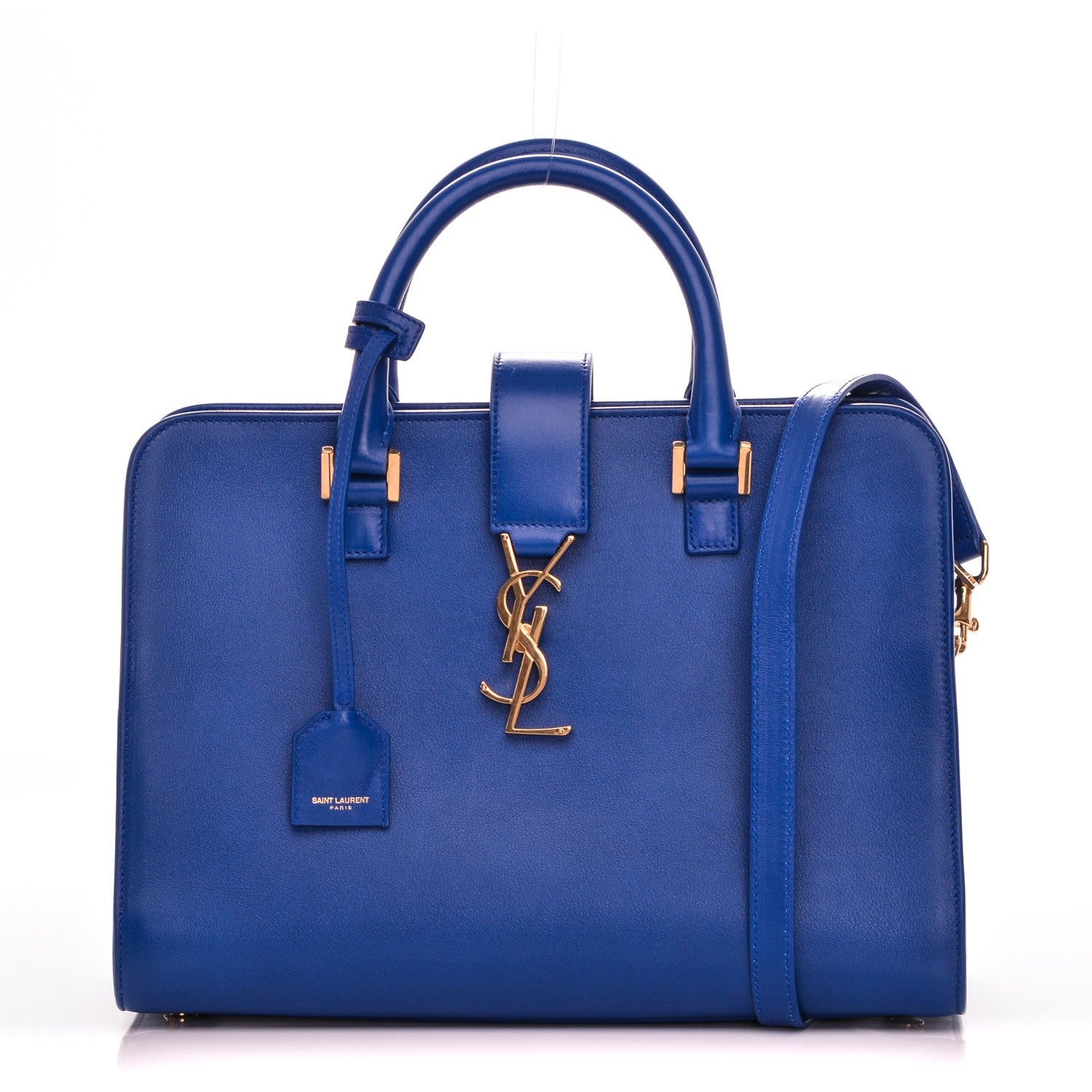 Saint Laurent Calfskin Small Monogram Cabas Blue Majorelle 1 of 7