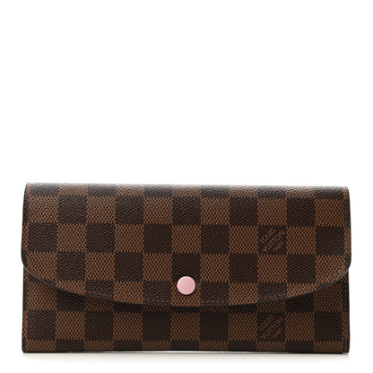 Louis Vuitton Damier Ebene Emilie Wallet Rose Ballerine 2 of 9