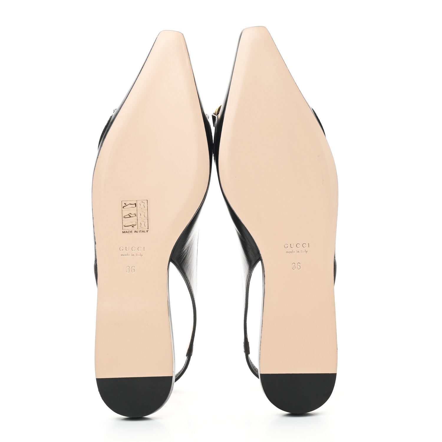 Gucci Malaga Kid Nappa Zumi Slingback Flats 36 Black 5 of 8