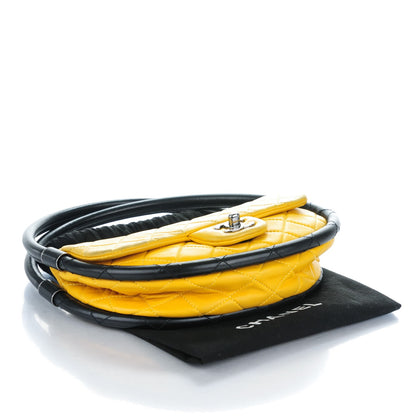 Chanel Quilted Lambskin Small Hula Hoop Flap Yellow 4 of 8