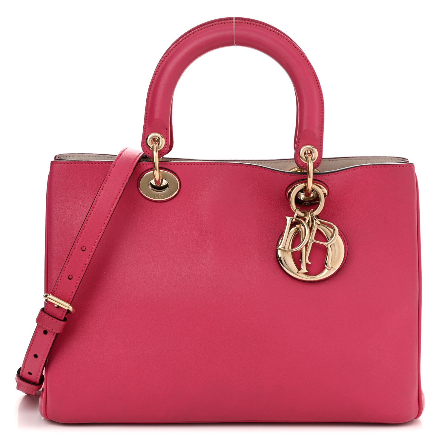 Christian Dior Smooth Calfskin Medium Diorissimo Tote Fuchsia 1 of 11