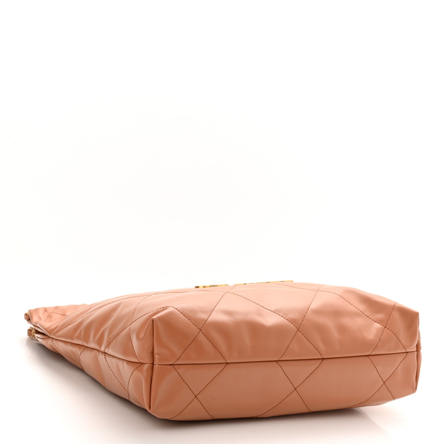 Shiny Calfskin Quilted Small Chanel 22 Camel