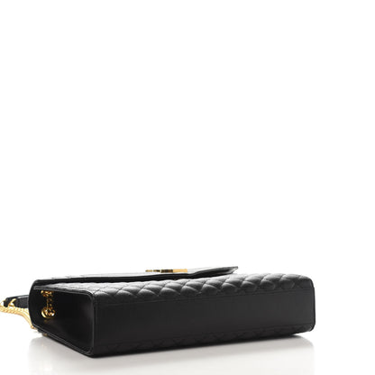 Saint Laurent Grain De Poudre Textured Mixed Matelasse Large Triquilt Monogram Satchel Black 4 of 10