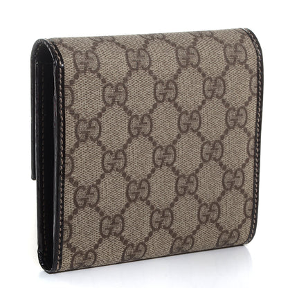 Gucci GG Plus Monogram Joy French Flap Wallet Beige Ebony Dark Brown 3 of 7