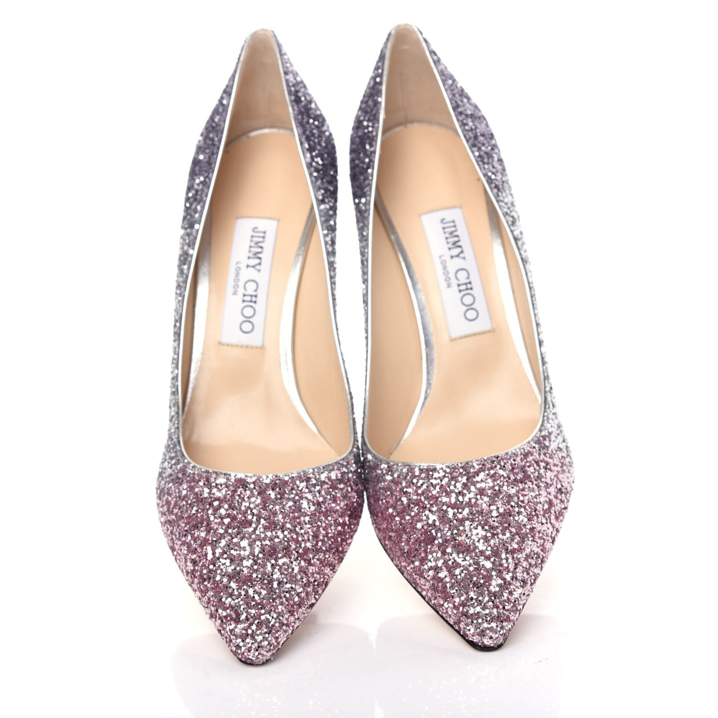 Glitter Pointy Toe Romy 85 Pumps 38.5 Ballet Pink Silver Anthracite
