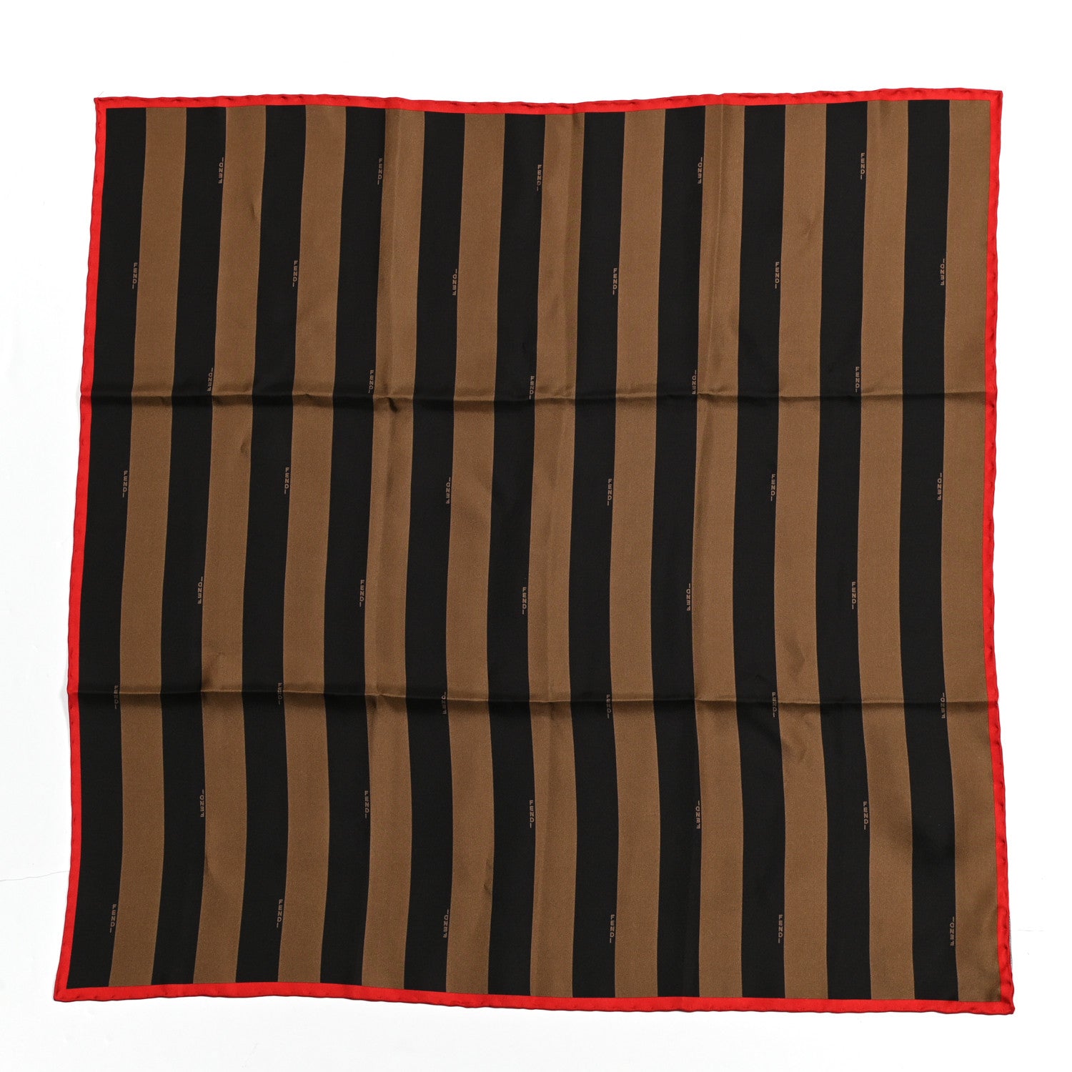 Fendi Silk Pequin Scarf Black Fango Rosso 1 of 3