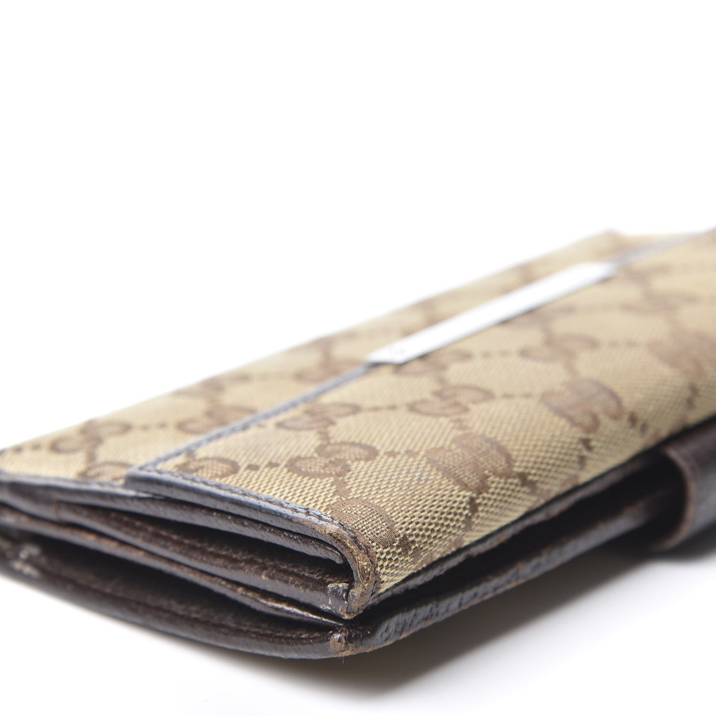 Monogram Metal Bar Continental Flap Wallet Beige Ebony Dark Brown