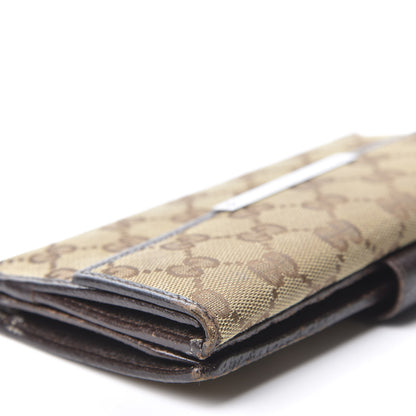 Gucci Monogram Metal Bar Continental Flap Wallet Beige Ebony Dark Brown 9 of 12