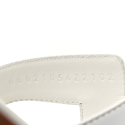Hermes Box Calfskin Oran Sandals 37 White 8 of 8