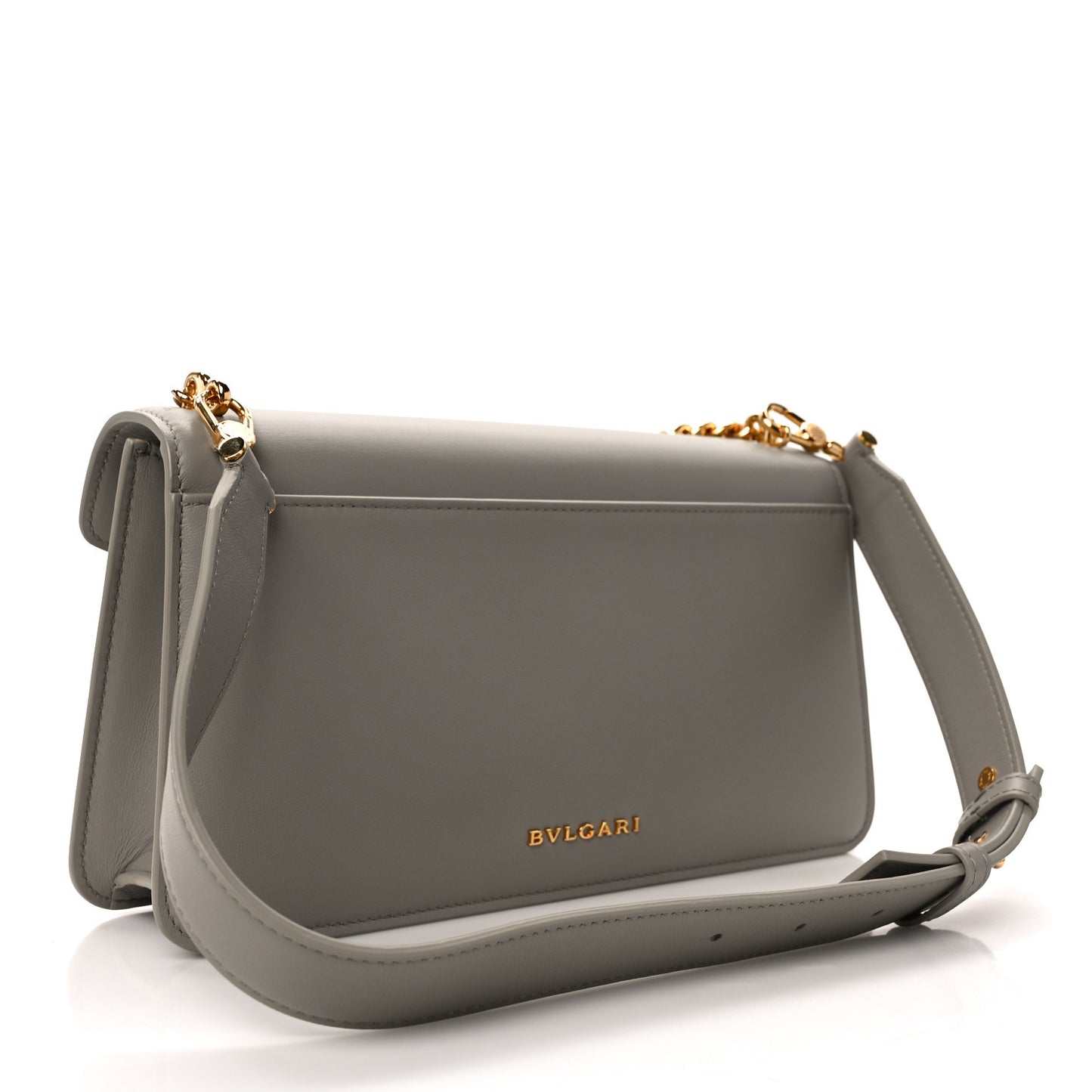 Metropolitan Calfskin East West Maxi Chain Shoulder Bag Grey