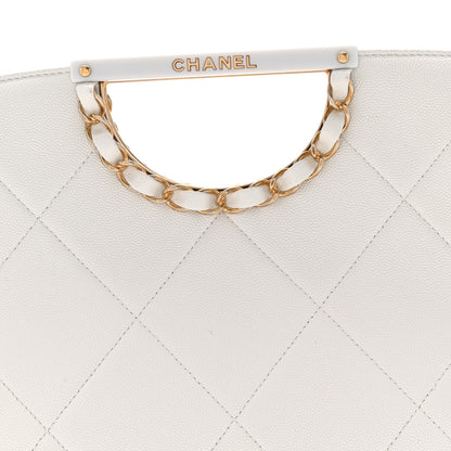 Chanel Caviar Quilted A Real Catch Clutch White 8 of 11