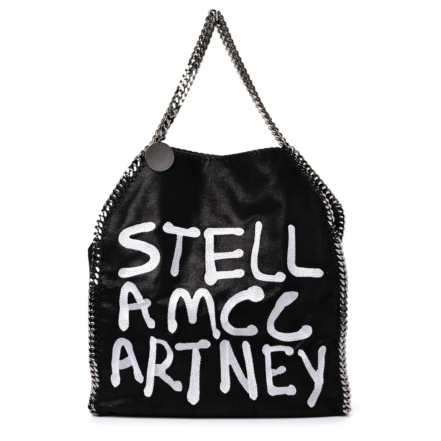 Stella McCartney X ED CURTIS Shaggy Deer Logo Embroidered Large Falabella Black 1 of 8