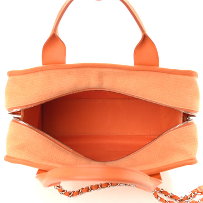 Chanel Canvas Deauville Bowling Bag Orange 5 of 9