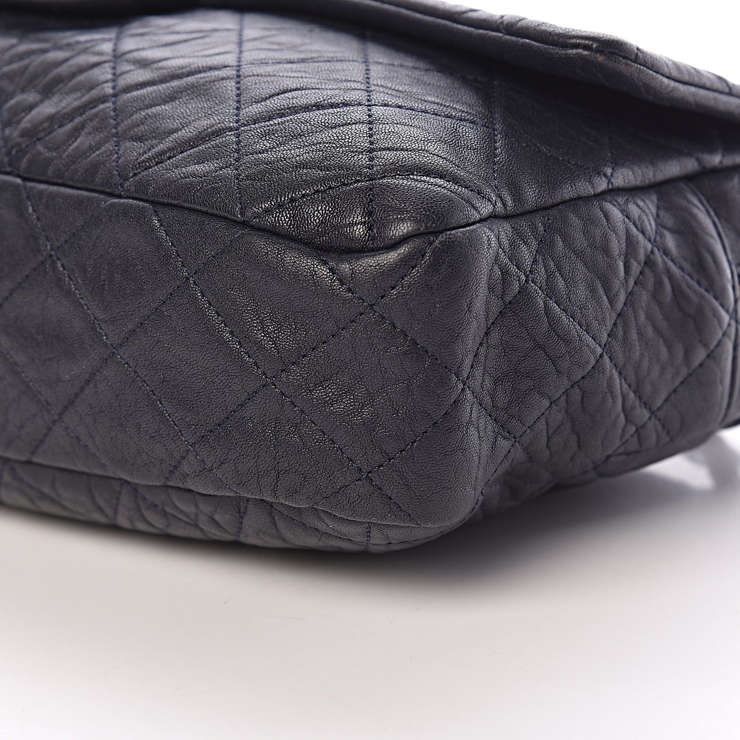 Sheepskin Quilted Jumbo Easy Flap Navy Blue