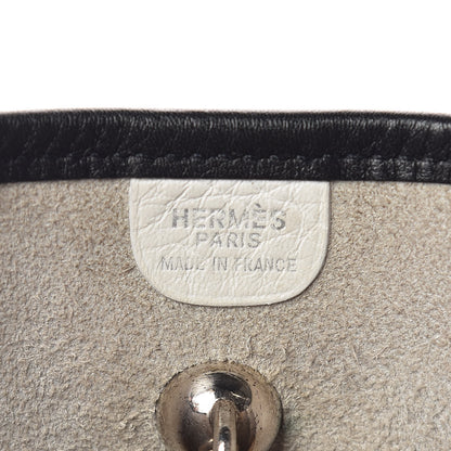 Hermes Taurillon Clemence Vespa PM White Black 6 of 16