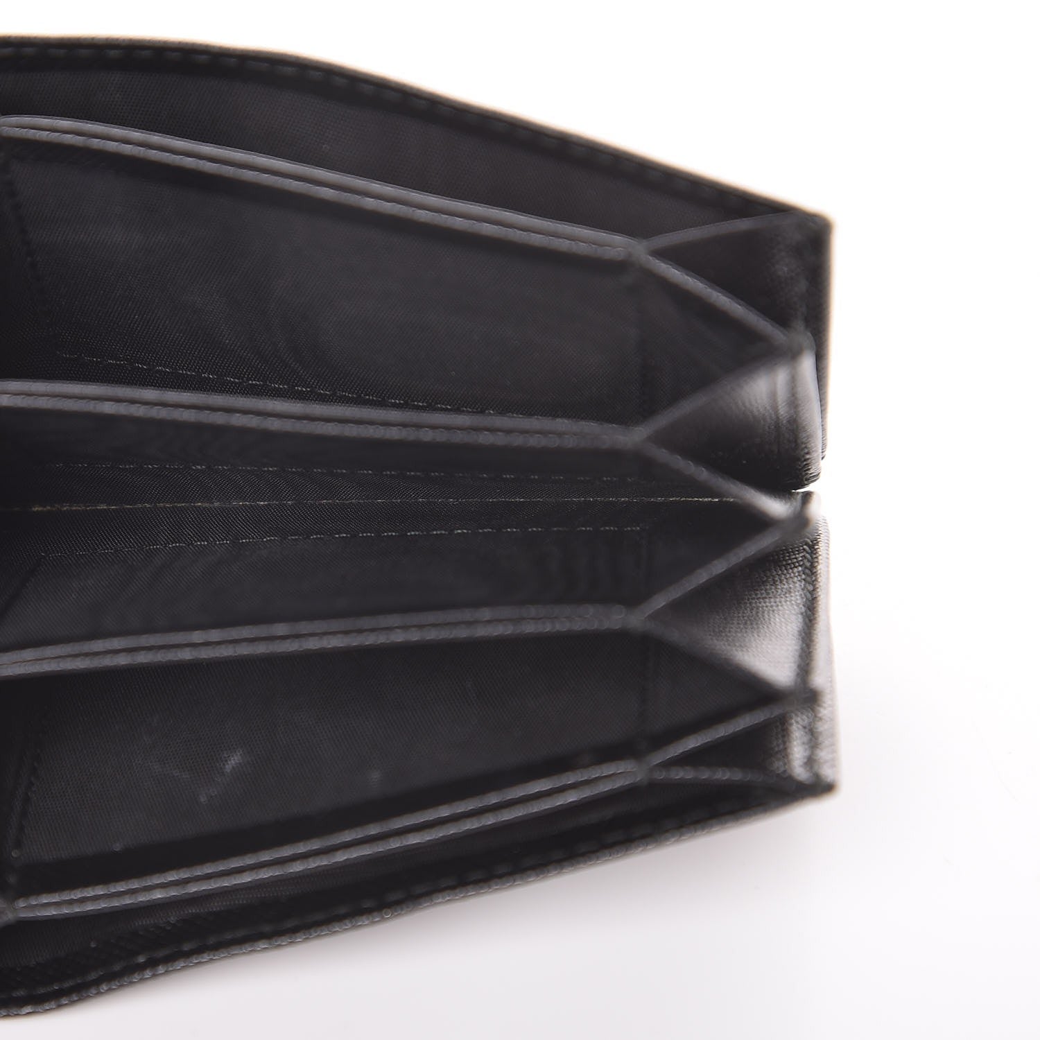 Prada Saffiano Oro Gusseted Card Holder Black 5 of 8