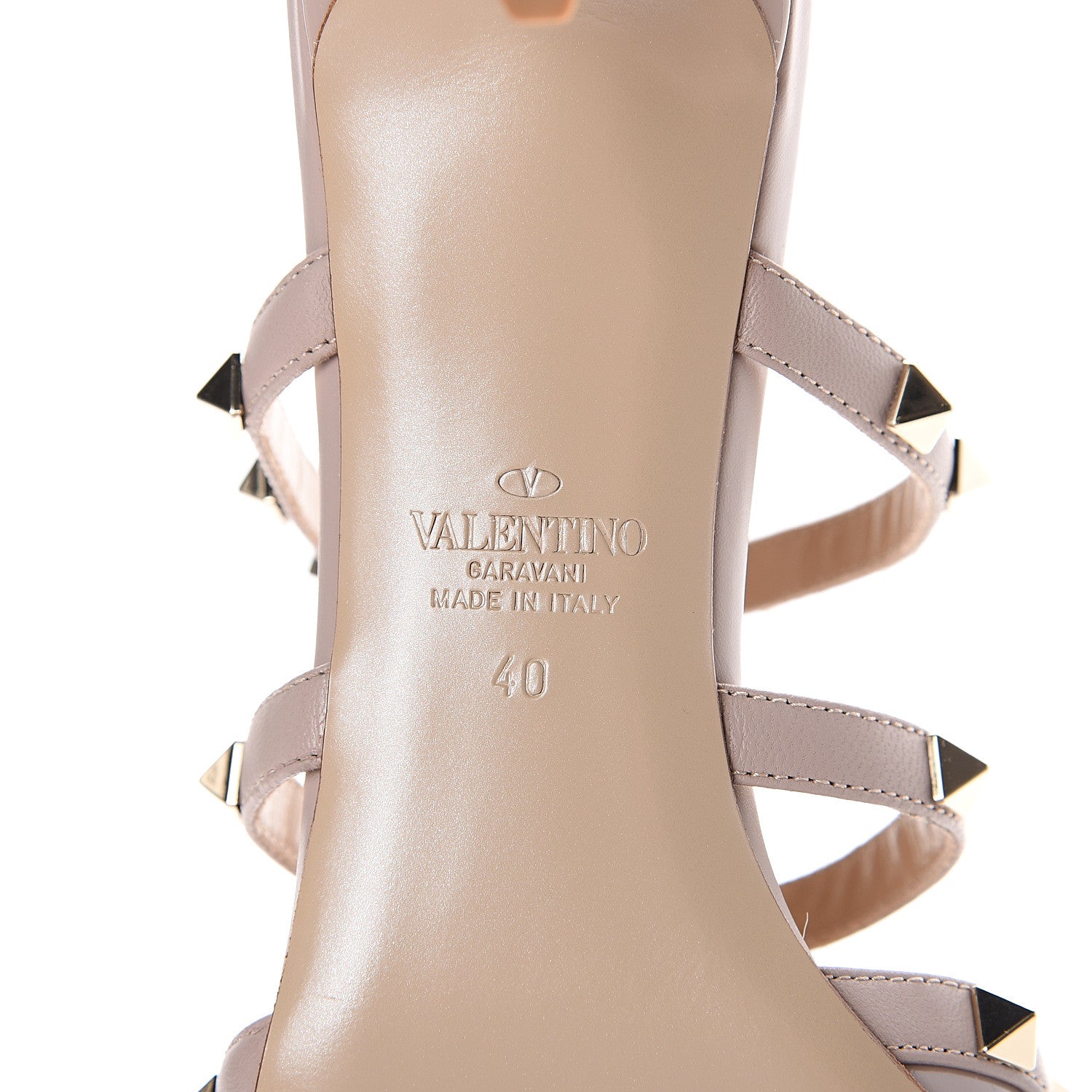 Valentino Garavani Patent Nappa Rockstud 50mm Cage Mules 40 Poudre 6 of 8