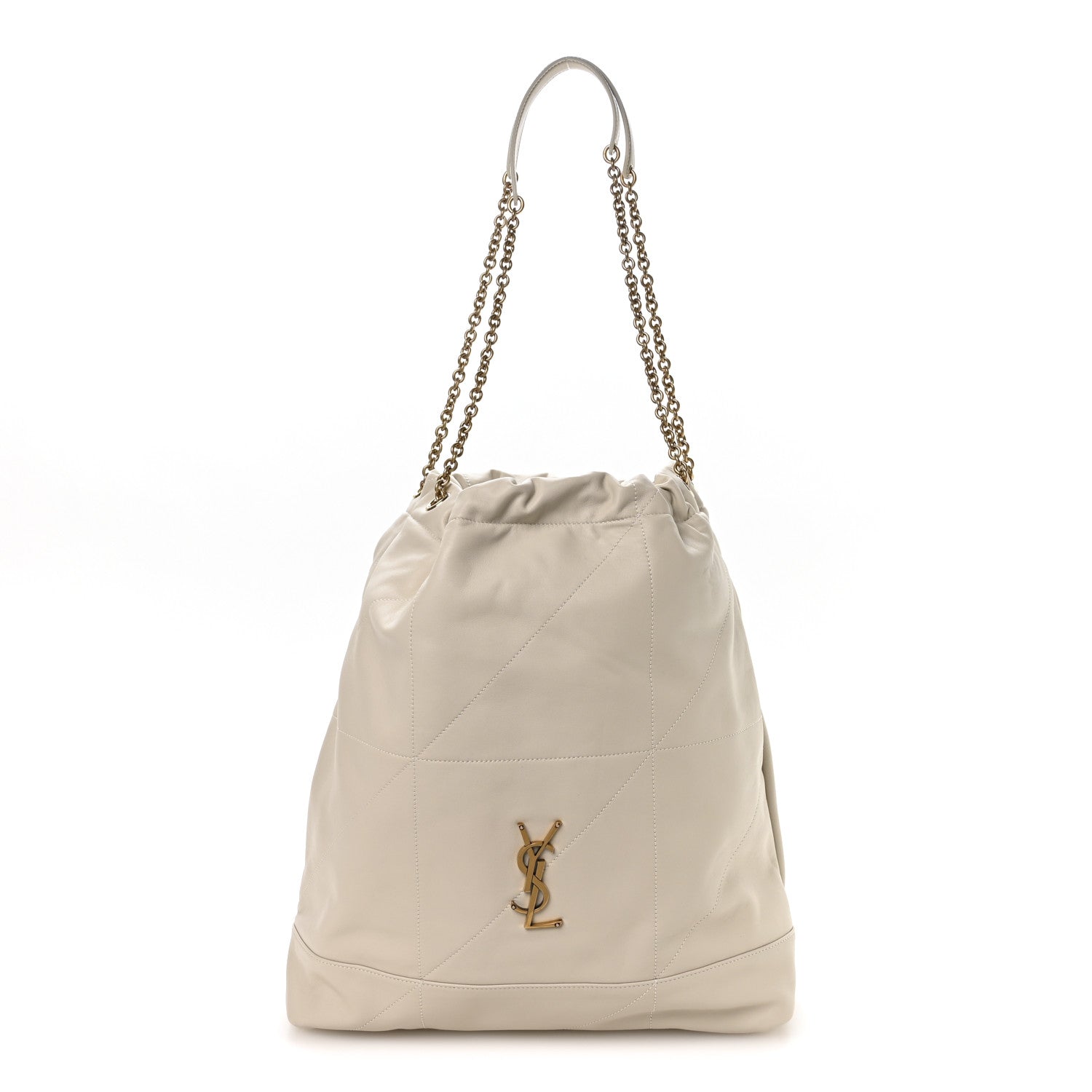 Saint Laurent Lambskin Matelasse Monogram Large Jamie 4.3 Pochon Blanc Vintage 1 of 12