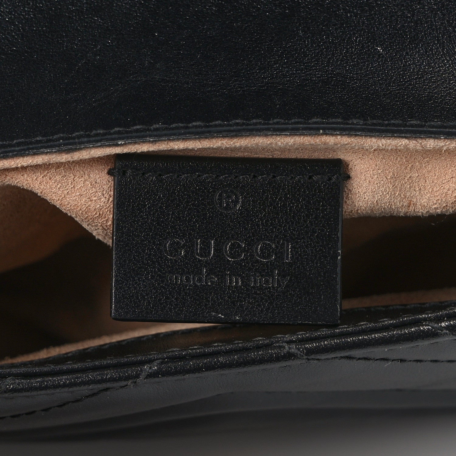 Gucci Calfskin Matelasse Super Mini GG Marmont Shoulder Bag Black 6 of 14