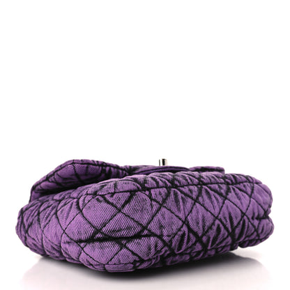 Chanel Washed Denim Quilted Small Denimpression Flap Violet Purple Black 4 of 9