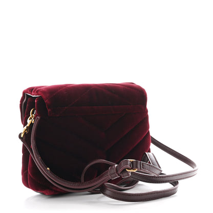 Saint Laurent Velvet Y Quilted Monogram Toy Loulou Crossbody Bag French Burgundy 3 of 12