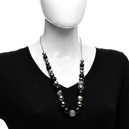 David Yurman Sterling Silver Black Onyx Hematite Elements Necklace 2 of 4