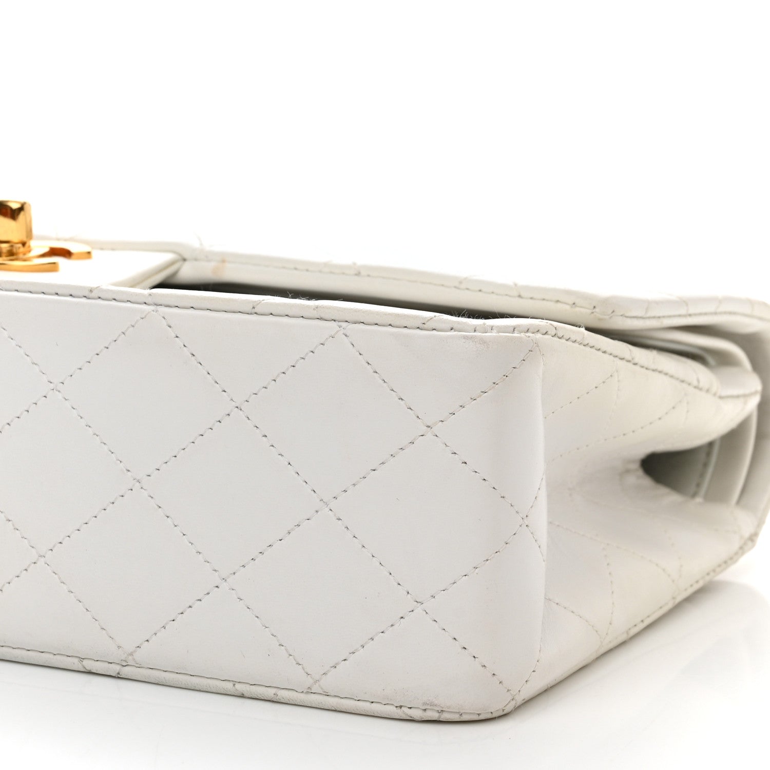 Chanel Lambskin Quilted Medium Double Flap White 10 of 21