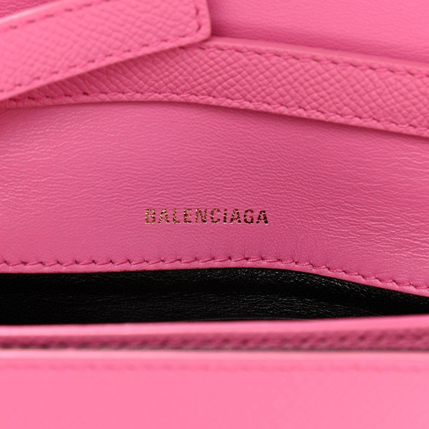 Signature Grained Calfskin Logo Print Ville Day Bag XS Rose Bubblegum Black