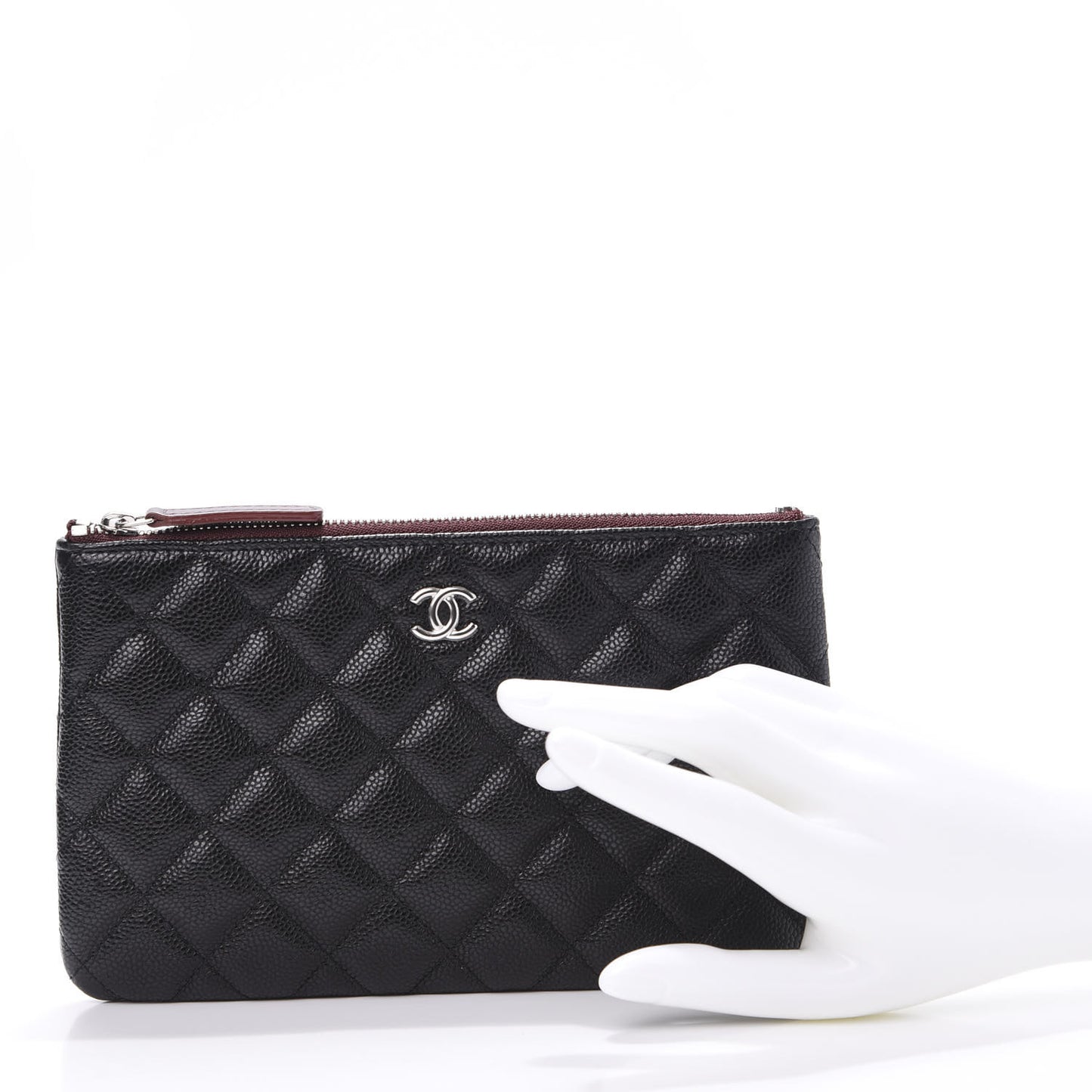 Caviar Quilted Cosmetic Case Black