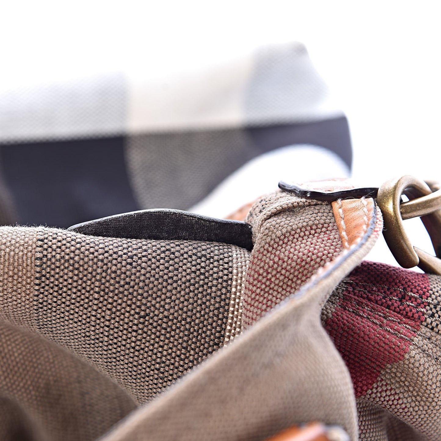 Canvas Mega Check Medium Ashby Hobo Saddle Brown