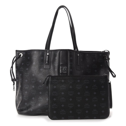 MCM Visetos Large Liz Reversible Shopper Tote Black 1 of 15