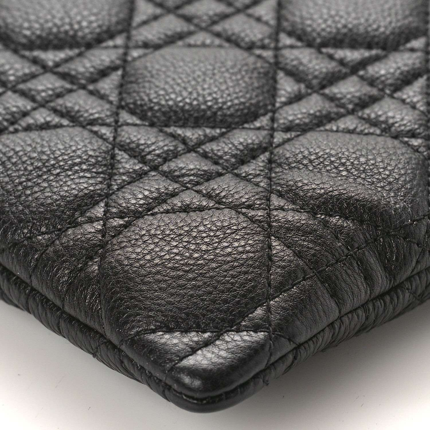 Christian Dior Supple Calfskin Cannage Large Caro Daily Pouch Black 8 of 8