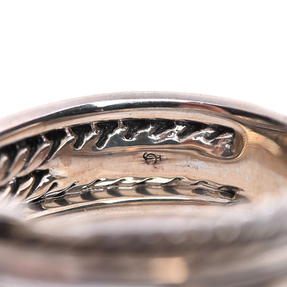 David Yurman Sterling Silver 18K White Gold 6mm X Crossover Ring 6 5 of 7