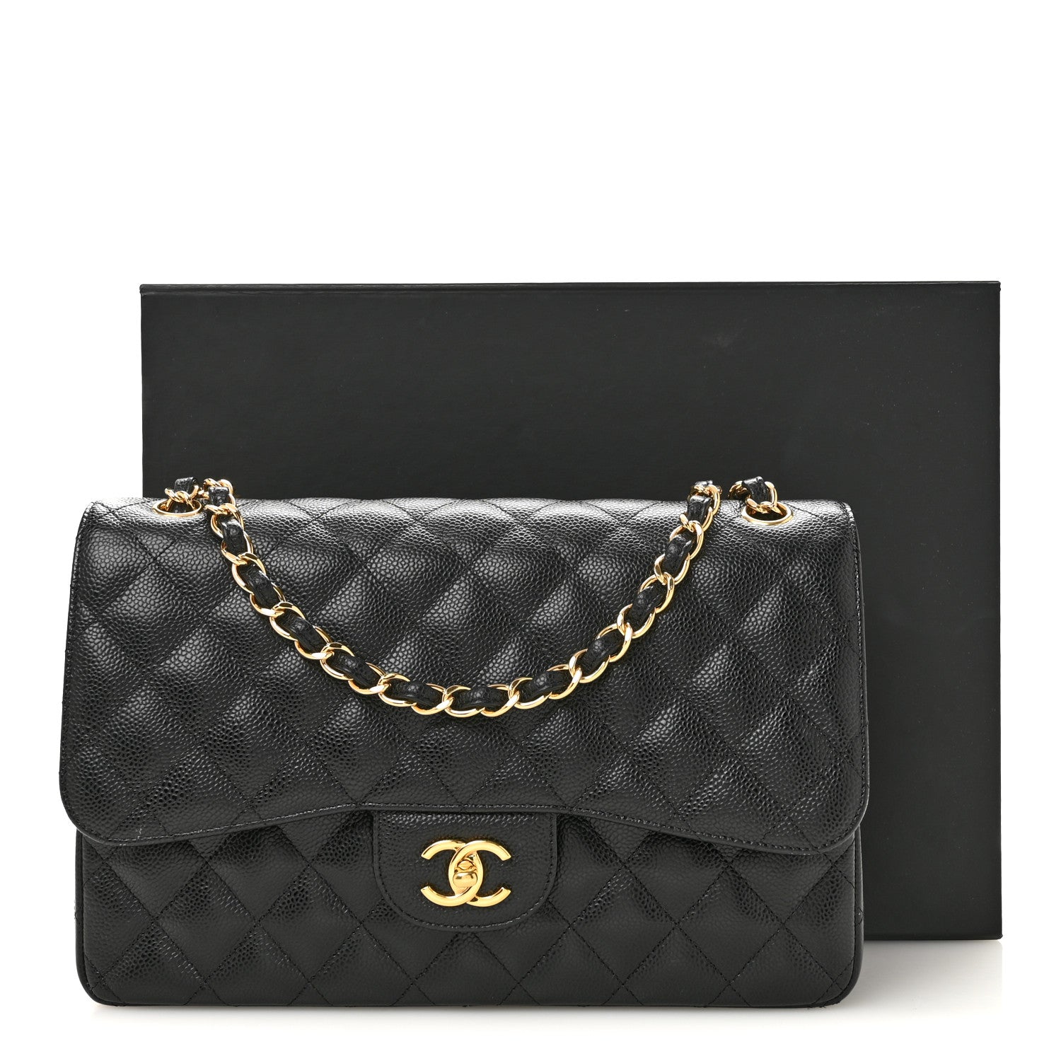 Chanel Caviar Quilted Jumbo Double Flap Black Black 13 of 13