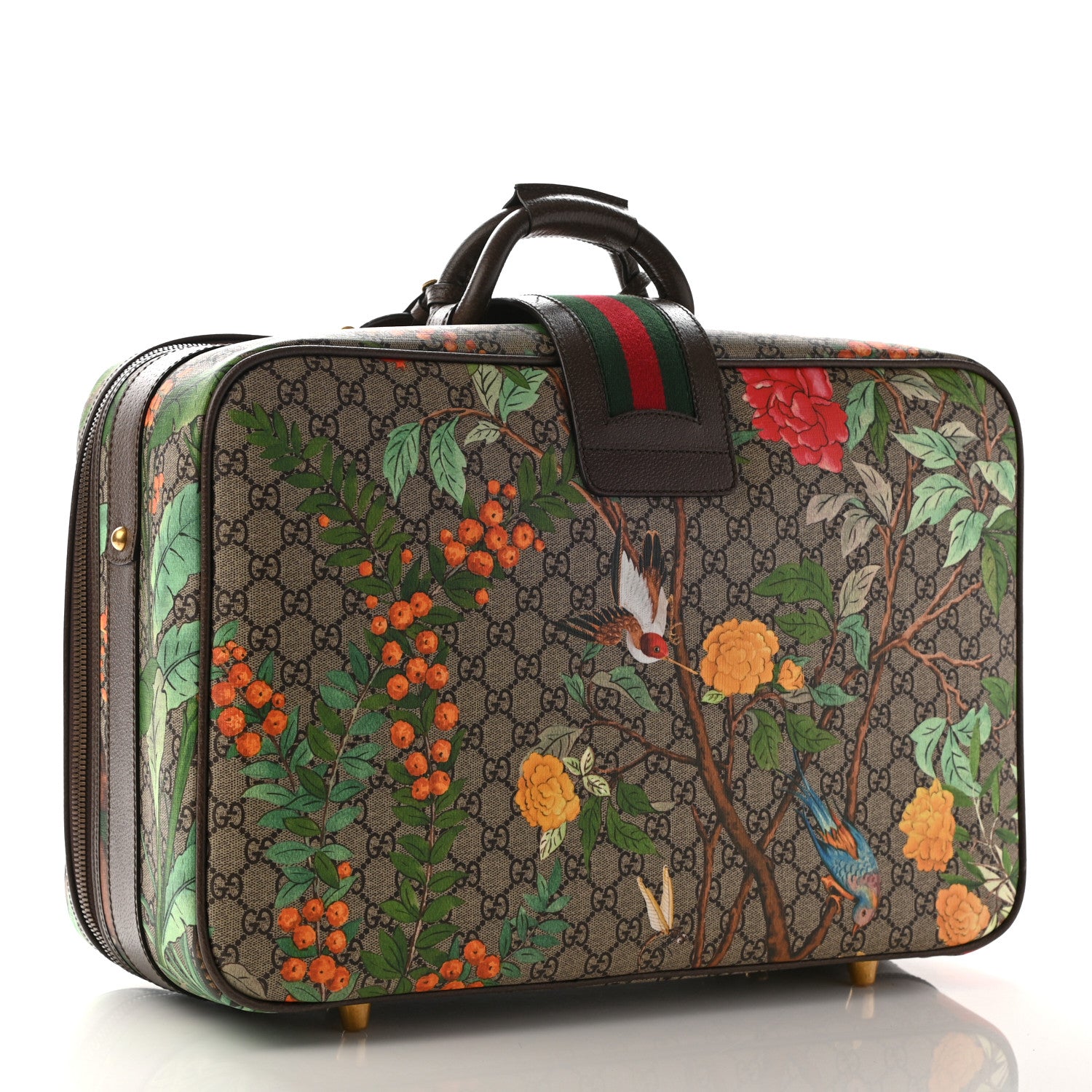 Gucci GG Supreme Monogram Tian Web Suitcase Beige Multicolor New Acero 3 of 11