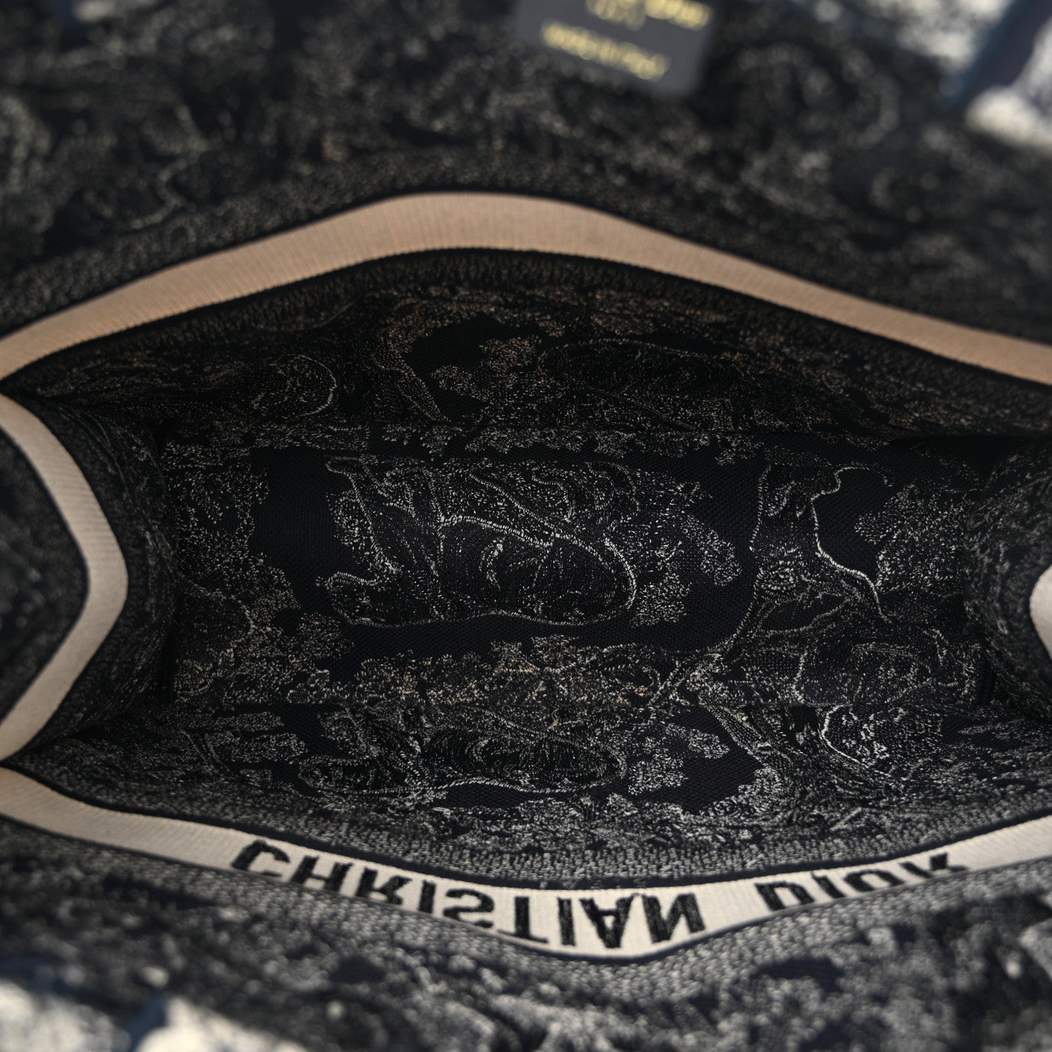 Christian Dior Canvas Embroidered Large Dioriviera Toile De Jouy Reverse Book Tote Blue 5 of 13