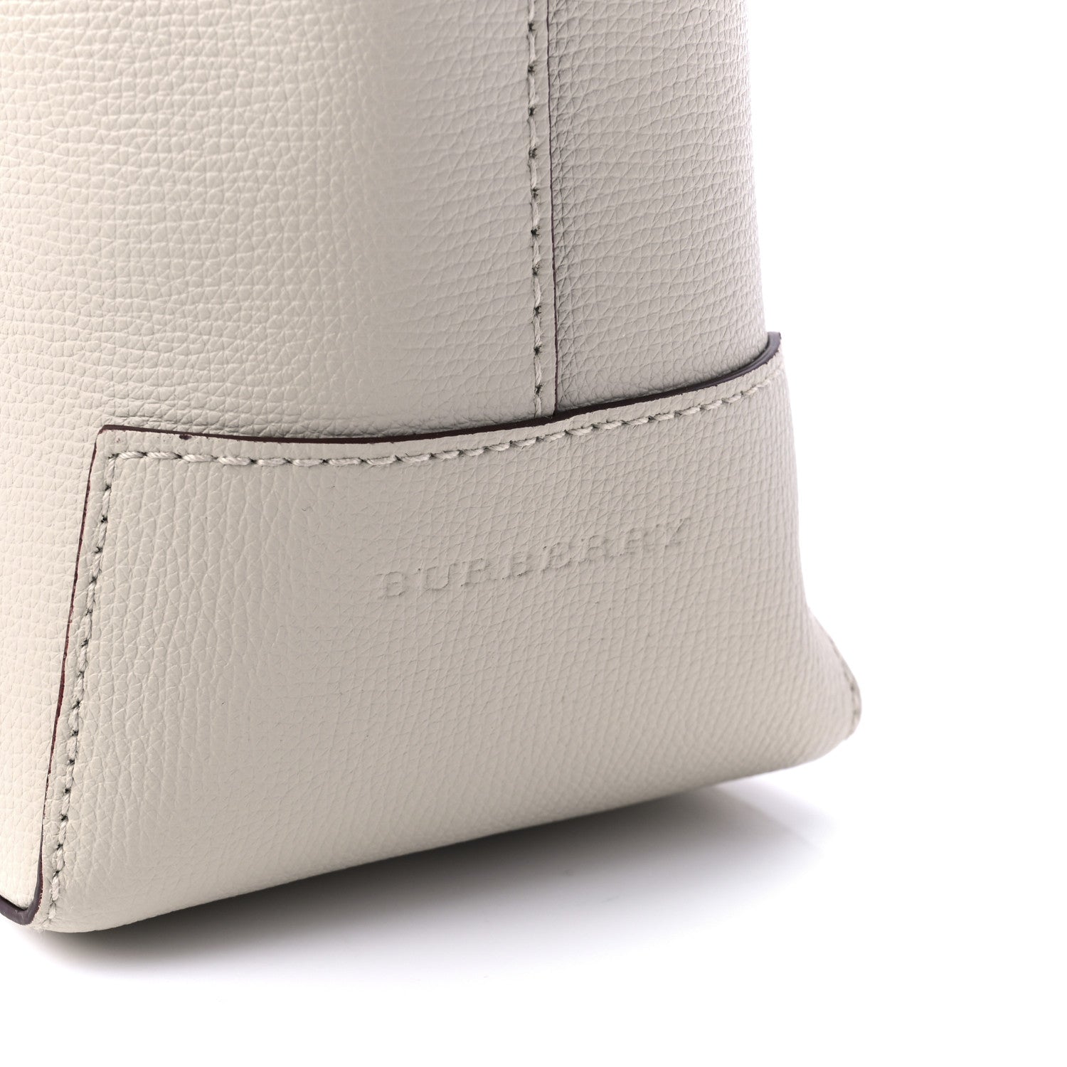 Burberry Calfskin Crest Embossed Small Tote Limestone 7 of 11