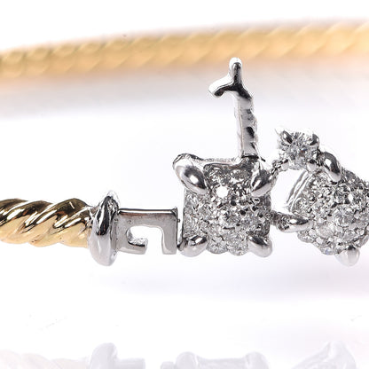 David Yurman 18K Yellow White Gold Diamond Precious Chatelaine Bracelet 4 of 5