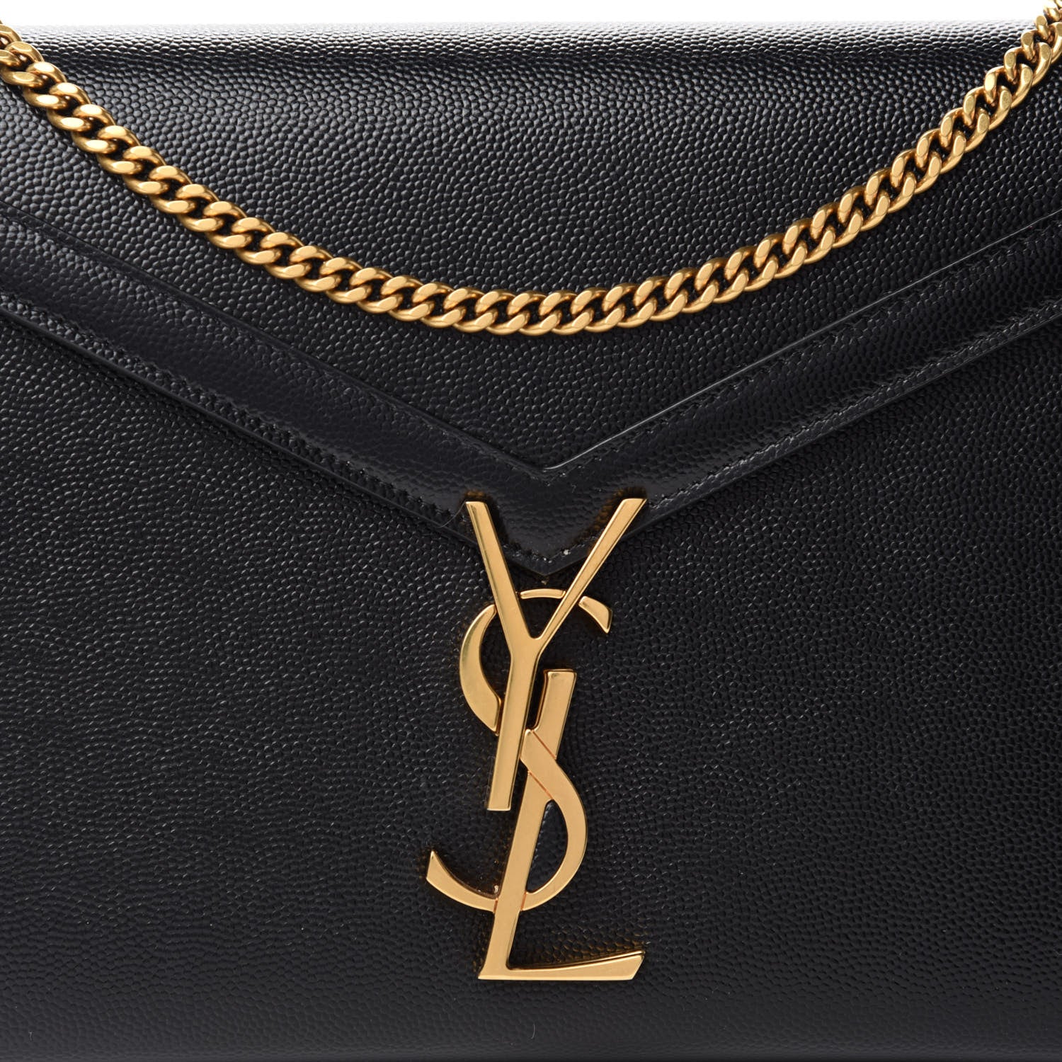 Saint Laurent Grain De Poudre Monogram Cassandra Chain Wallet Black Rouge Legion 10 of 11