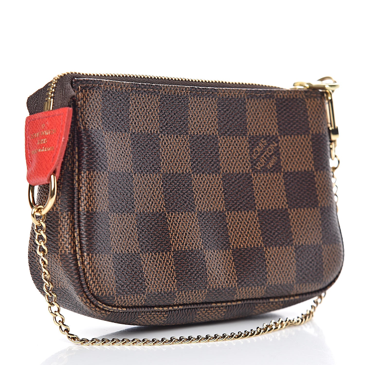 Louis Vuitton Damier Ebene 2019 Christmas Animation Mini Pochette Accessories Red 3 of 8