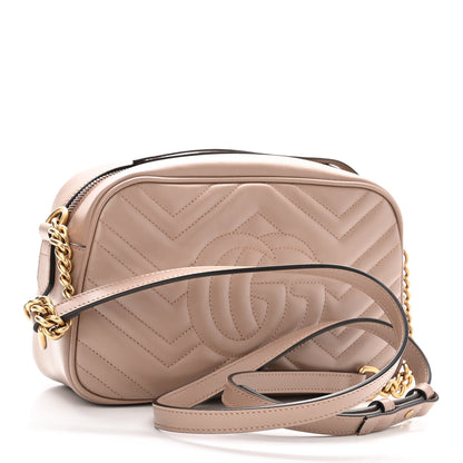 Gucci Calfskin Matelasse Small GG Marmont Chain Shoulder Bag Porcelain Rose 3 of 10