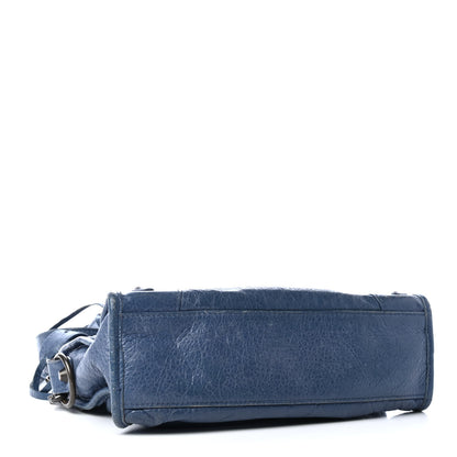 Balenciaga Agneau Classic Silver Hardware Mini City Bleu Persan 3 of 5