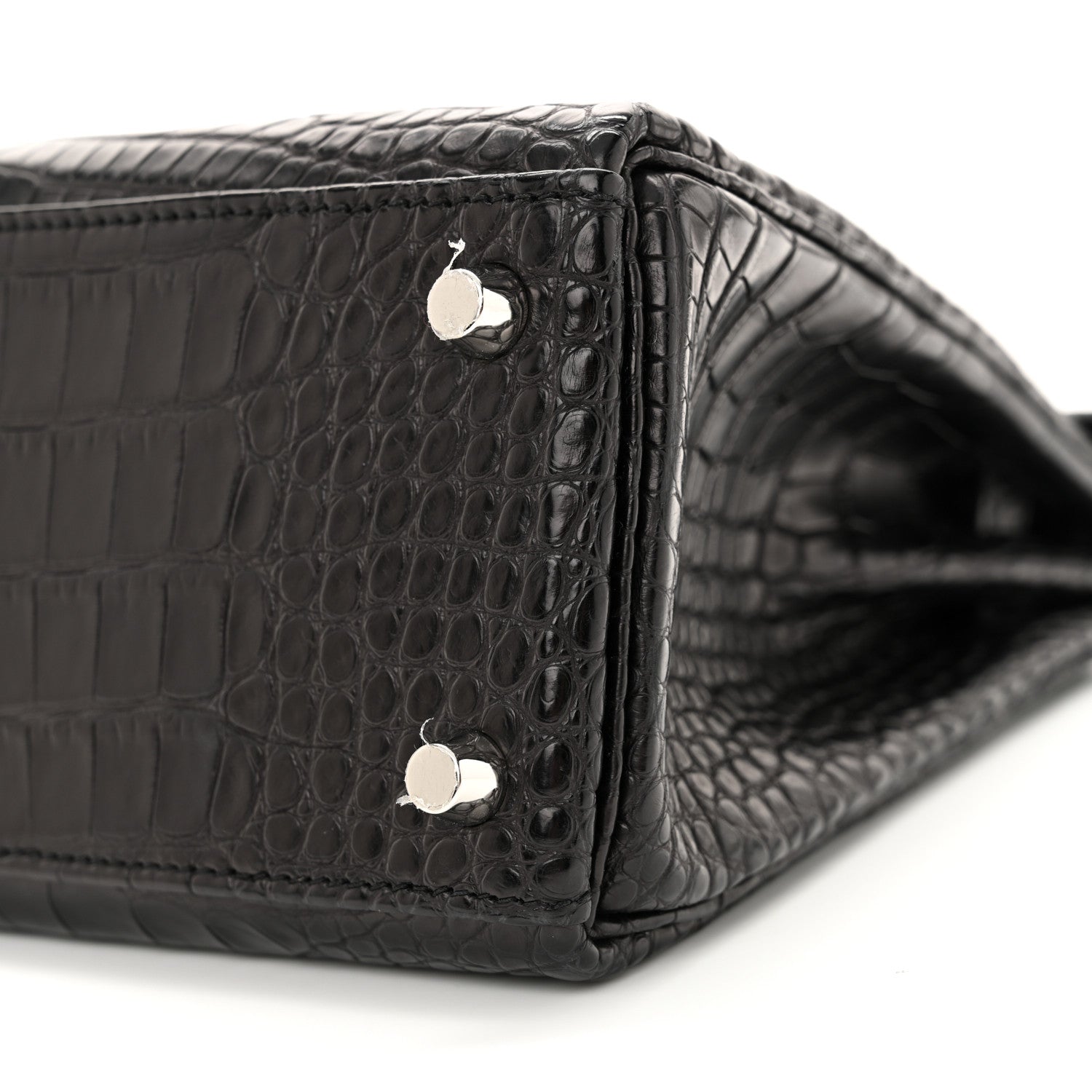Hermes Matte Alligator Kelly Retourne 25 Black 10 of 15